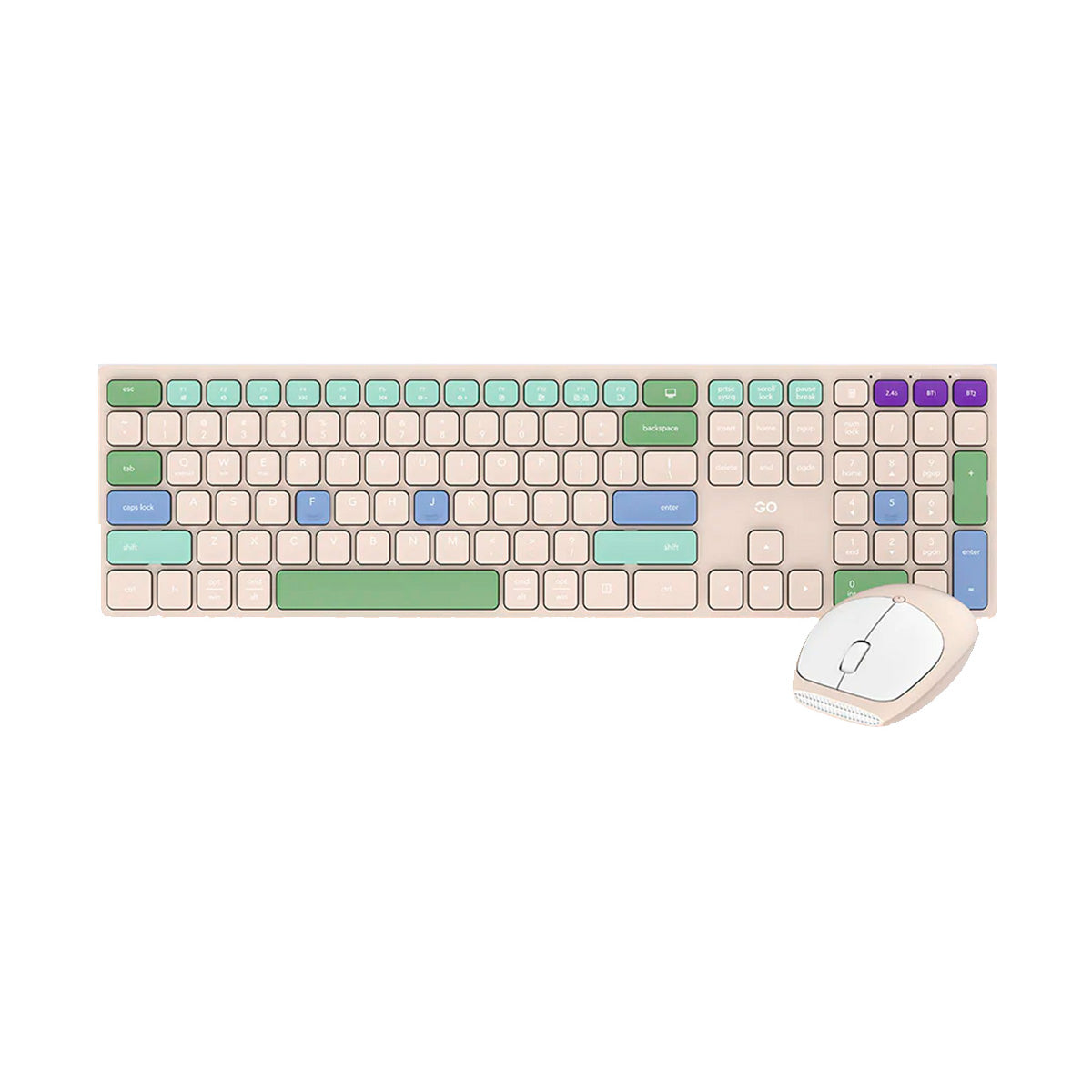 Teclado y Mouse Inalámbrico FANTECH WK895 GOPOP Beige