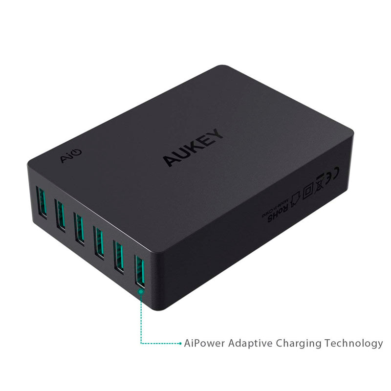 Cargador USB AUKEY 60W / 6 Puertos