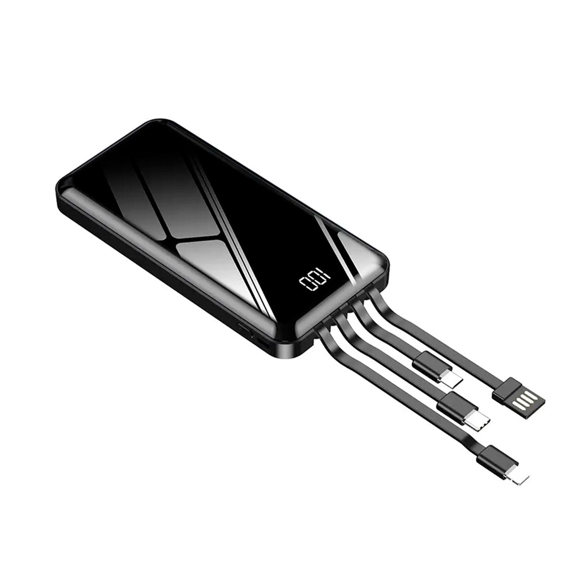 Power Bank 10000MAH Con 4 Cables y Linterna