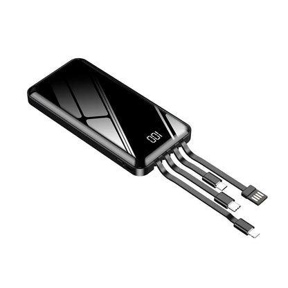 Power Bank 10000MAH Con 4 Cables y Linterna