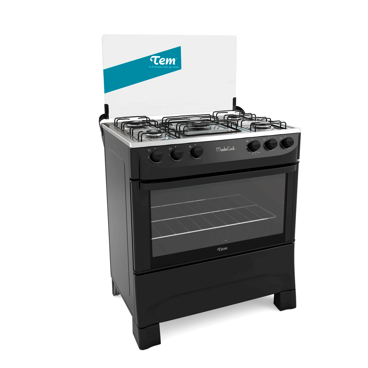 Cocina TEM Mastercook 5 Hornallas Negro
