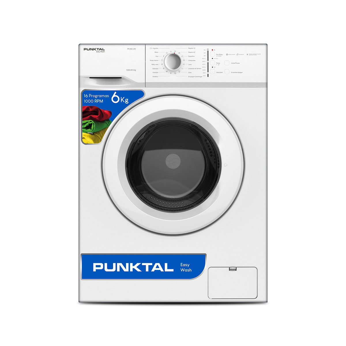 Lavarropas Carga Frontal PUNKTAL PK-66LAV 6Kg 1000RPM