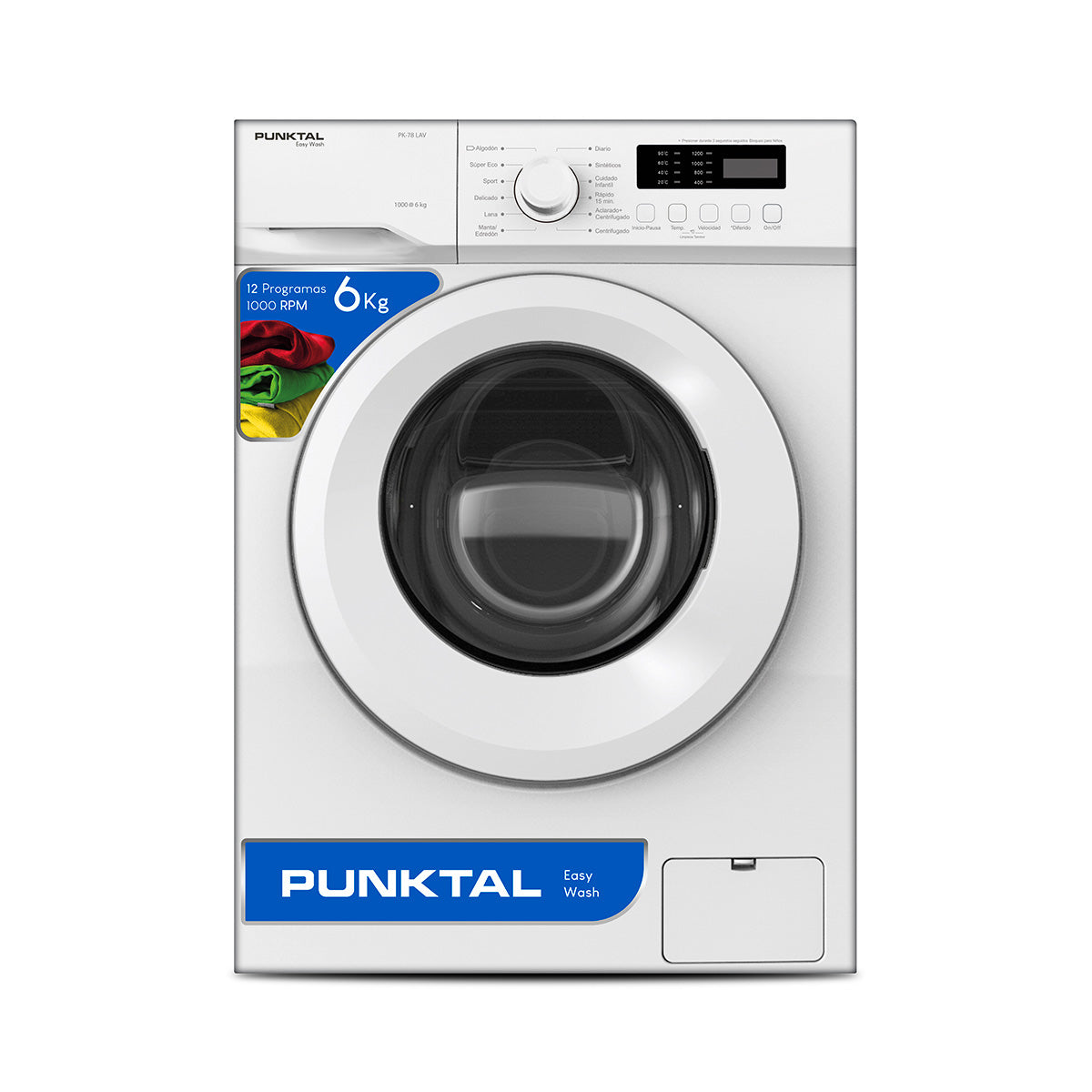 Lavarropas PUNKTAL Carga Frontal PK-78LAV 6Kg 1000 RPM