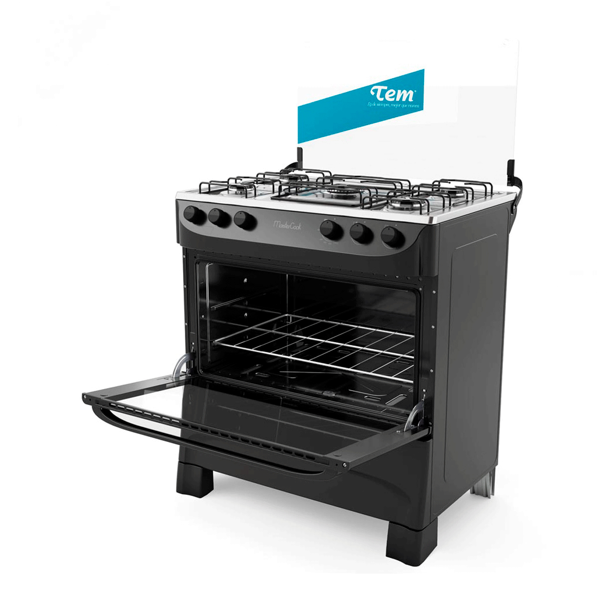 Cocina TEM Mastercook 5 Hornallas Negro