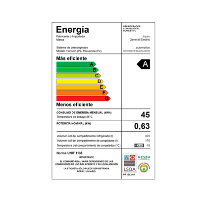 Refrigerador Side by Side GE GEH22DEHFSS Frío Seco