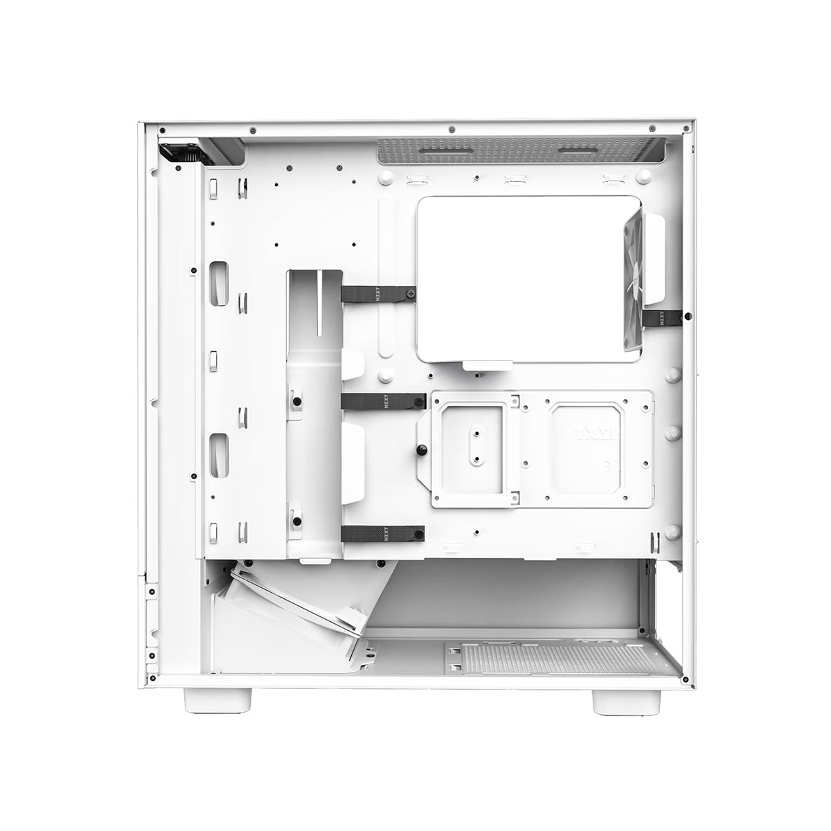 Gabinete Medio Compacto NZT H5 Flow Ventana Vidrio Templado Blanco