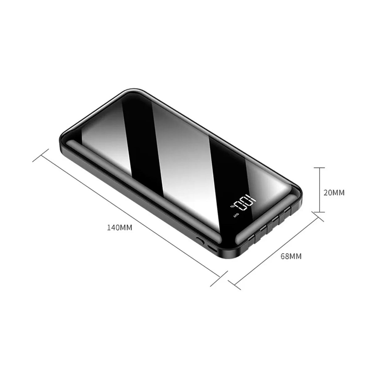 Power Bank 10000MAH Con 4 Cables y Linterna