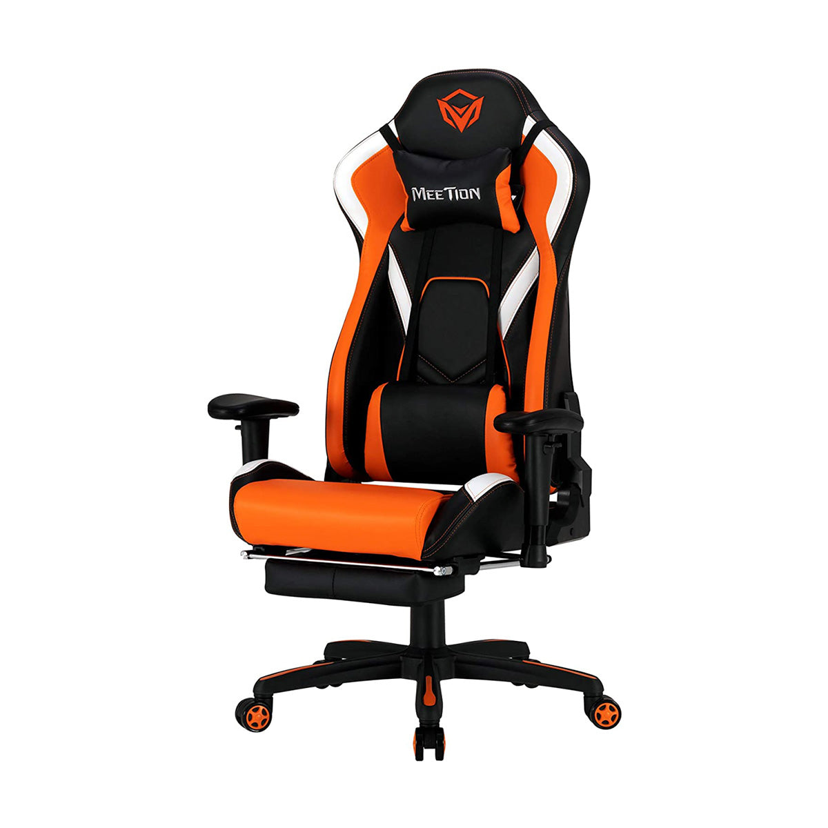 Silla Gaming METTION MT-CHR22 Cuero Capoyapies Black Orange