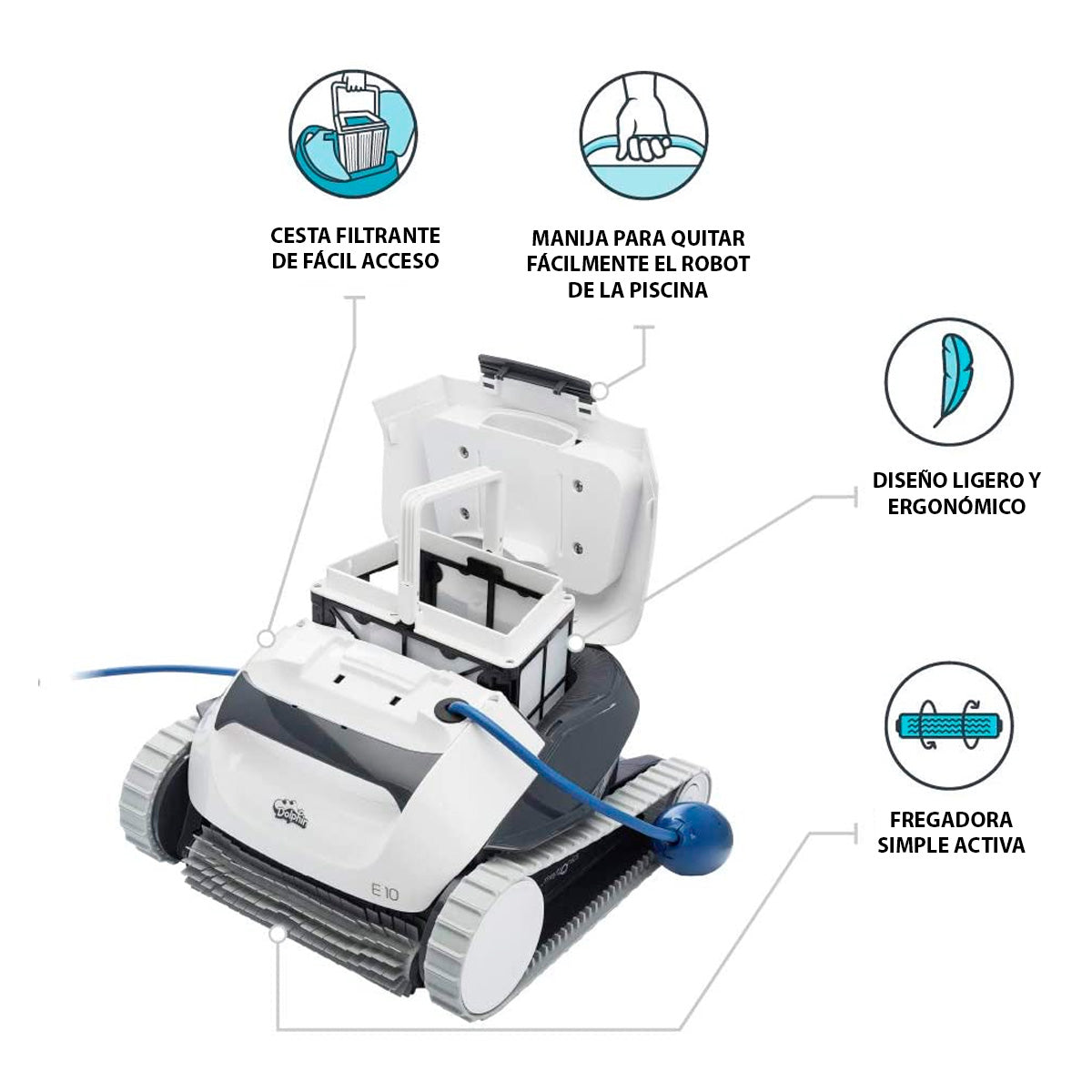 Robot Limpiador De Fondos Para Piscinas DOLPHINE E10