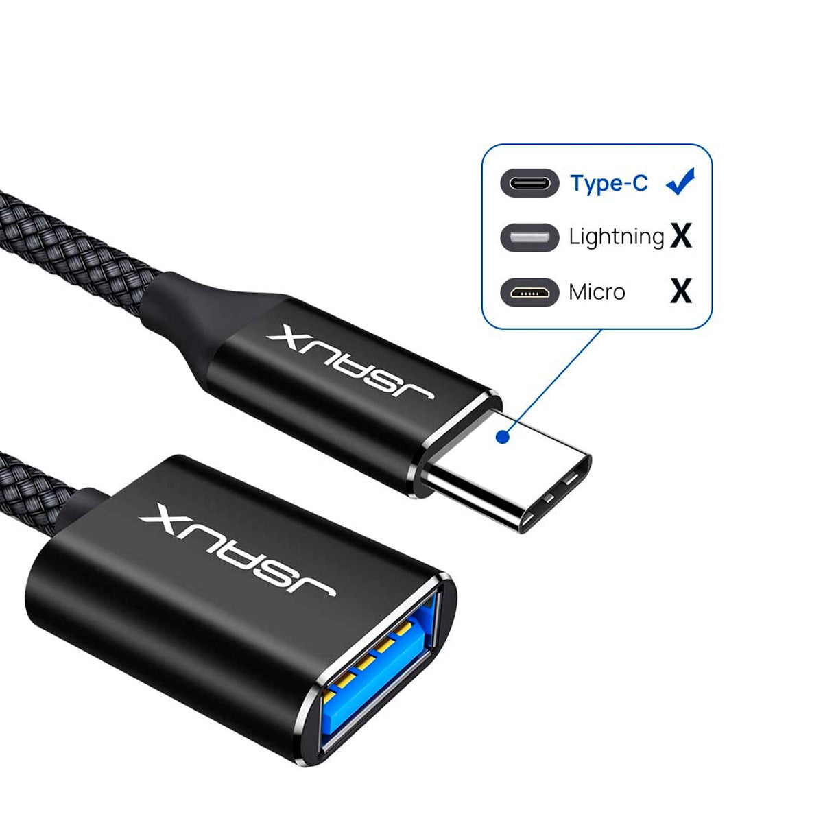Adaptador JSAUX USB C A USB 3.0 x2