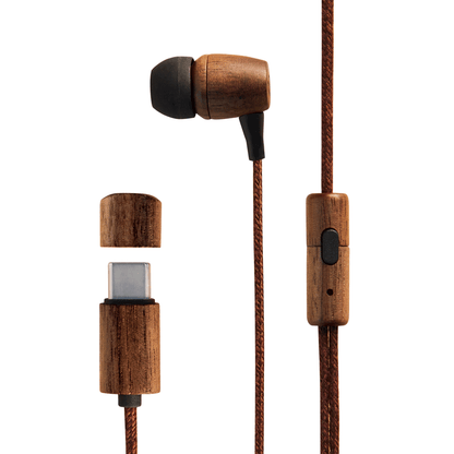 Auriculares ENERGY SISTEM Earphones ECO WALNUT WOODC/MIC USB-C