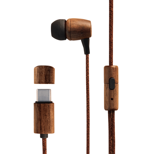 Auriculares ENERGY SISTEM Earphones ECO WALNUT WOODC/MIC USB-C