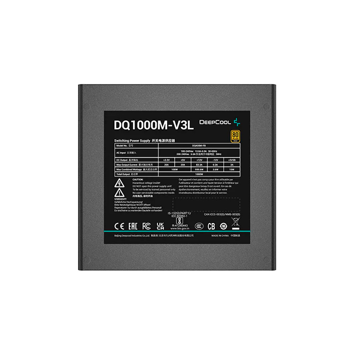 Fuente DEEPCOOL 1000w 80 PLUS Gold