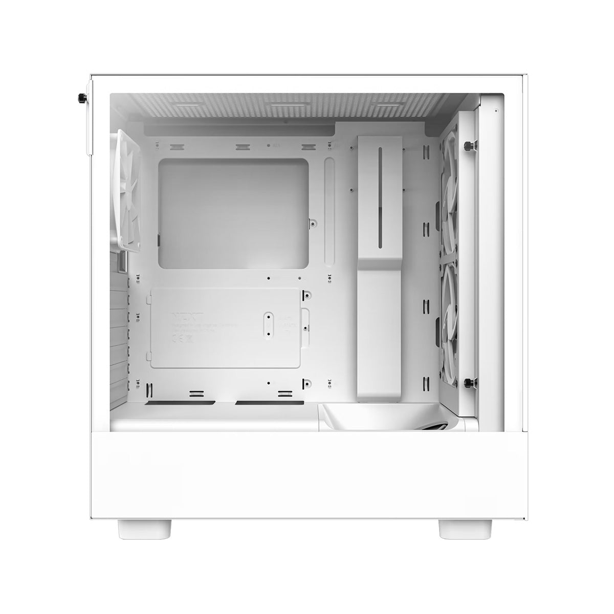 Gabinete Medio Compacto NZT H5 Flow Ventana Vidrio Templado Blanco