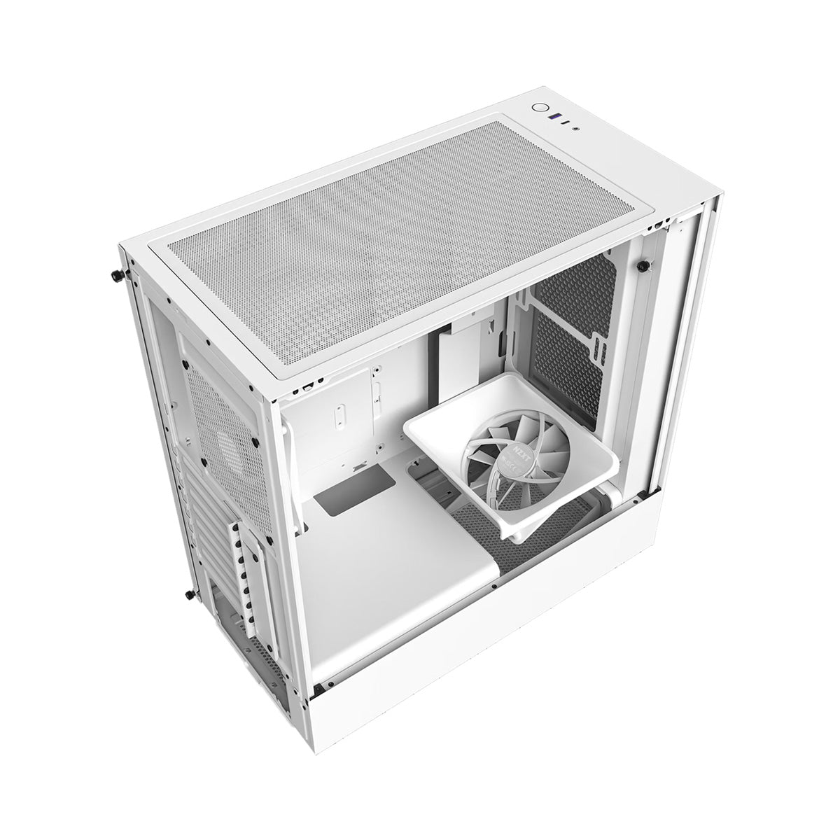 Gabinete Medio Compacto NZT H5 Flow Ventana Vidrio Templado Blanco