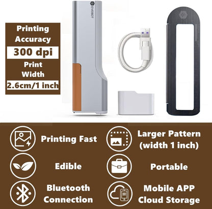 IMPRESORA PORTÁTIL EVEBOT PRINTPEN INALÁMBRICA CON TINTA COMESTIBLE PARA ALIMENTOS