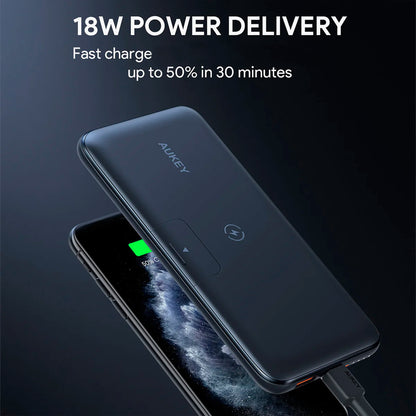 Powerbank Aukey 10000mah 1 Usb C / 1 Usb A BASIX PRO SERIES PB-WL02