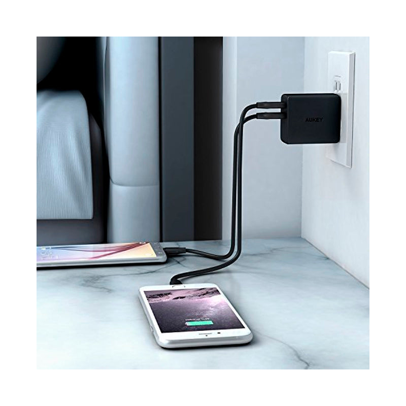 Cargador USB De Pared AUKEY – 2 Puertos – 4.8A
